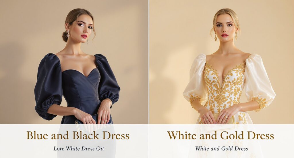 Blue and Black Dress and White and Gold Dress